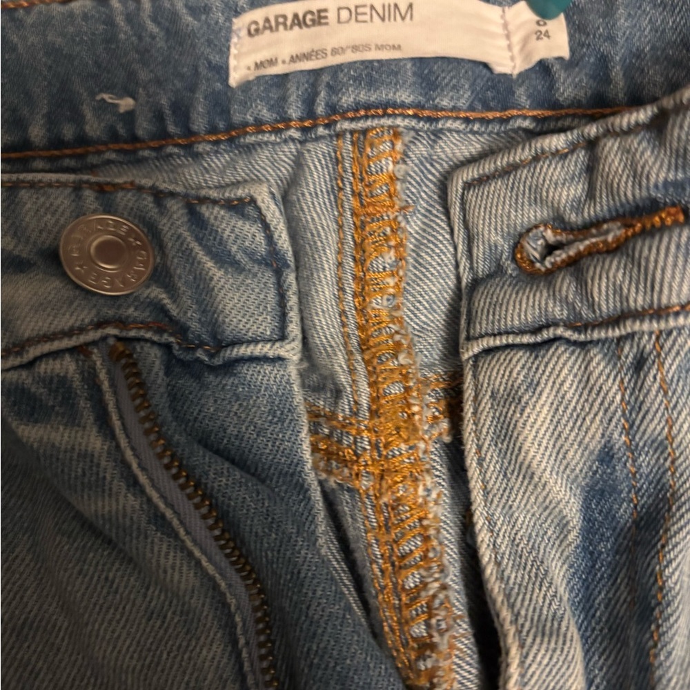 Garage High Rise Blue Jeans with Classic Denim Texture